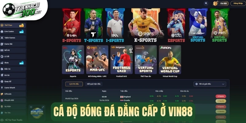 Top 10 Nhà Cái Uy Tín Bóng Đá - Xanh Chín, Bảo Mật, An Toàn 35 Cá độ bóng đá đẳng cấp ở Vin88