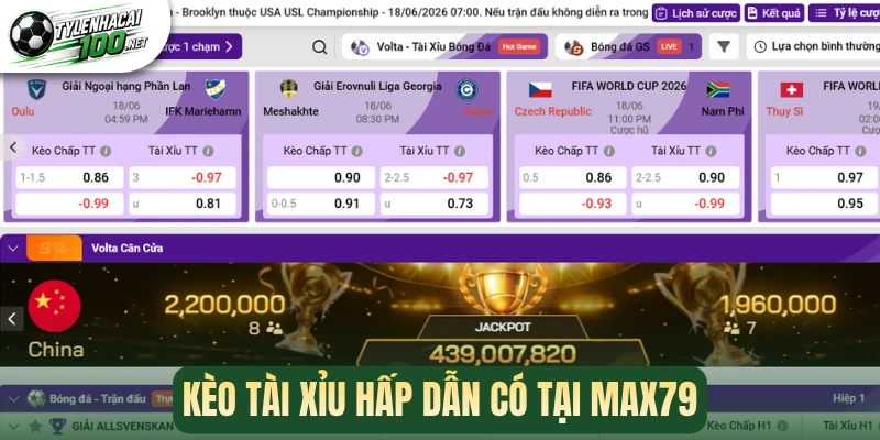 Max79 - Sân Chơi Bóng Đá Uy Tín, Cá Cược Kèo Thơm Mỗi Ngày 3 Kèo tài xỉu hấp dẫn có tại Max79