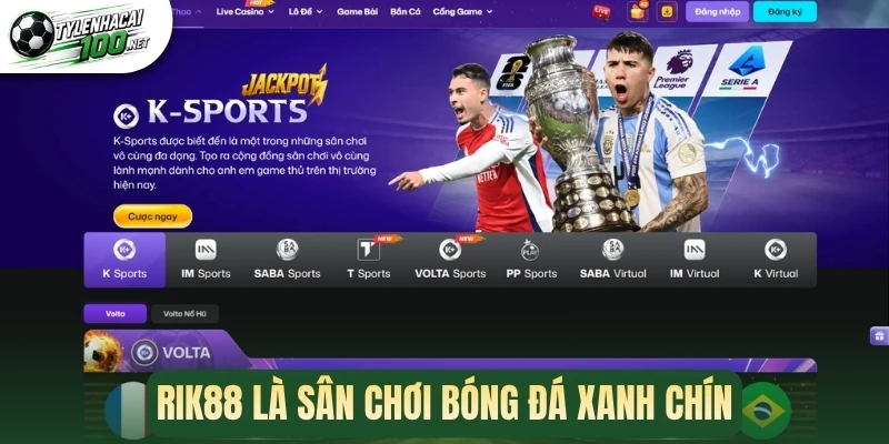 Top 10 Nhà Cái Uy Tín Bóng Đá - Xanh Chín, Bảo Mật, An Toàn 43 Rik88 là sân chơi bóng đá xanh chín