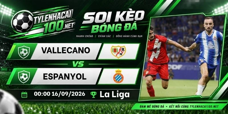 Tỷ lệ kèo Rayo Vallecano vs Espanyol - La Liga, 16/09/2026